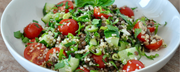 lentils quinoa cherry tomatoes cucumber mint parsley salad - fertility lunch recipes - WeNatal prenatal vitamins